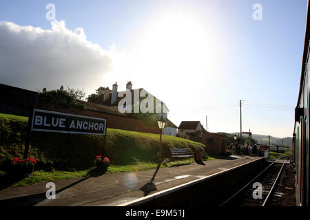 Blauer Anker-Station auf der West Somerset Railway Stockfoto