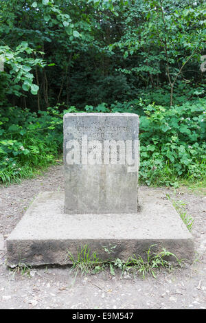 Grab von Major Peter Labelliere, einem exzentrischen Bewohner von Dorking begraben Kopf nach unten, Box Hill, Dorking, Surrey, UK Stockfoto