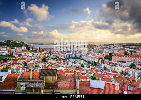 Lissabon, Portugal-Skyline am Nachmittag. Stockfoto