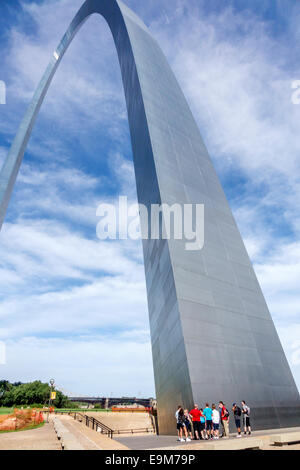 Saint St. Louis Missouri, Gateway Arch, Memorial, Catenary, Jefferson National Expansion Memorial, Park, Basis, MO140901079 Stockfoto