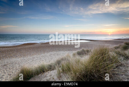 Sonnenuntergang am Hengistbury Head in der Nähe von Bournemouth in Dorset Stockfoto