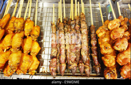 Gegrilltes Hähnchen, Thai Street food Stockfoto