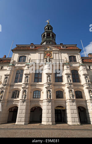 Barocke Markt Fassade des Rathauses, gebaut im Jahre 1704, Lüneburg, Niedersachsen, Deutschland Stockfoto