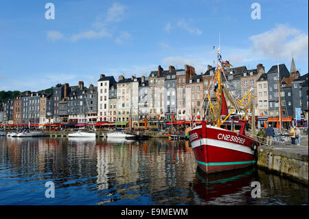 Hafen von Honfleur, Département Calvados, Basse-Normandie, Frankreich Stockfoto