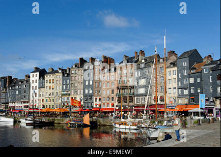 Hafen von Honfleur, Département Calvados, Basse-Normandie, Frankreich Stockfoto