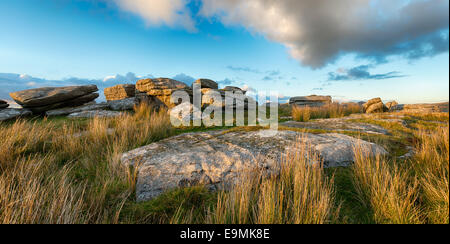 Verwitterter Granit Felsformationen auf Alex Tor auf Bodmin Moor in Cornwall Stockfoto