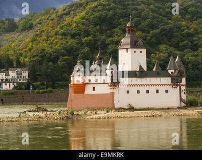 Pfalzgrafenstein Castle Burg Pfalzgrafenstein Maut Burg auf Falkenau Insel Pfalz Insel Rhein bei Kaub Deutschland EU Stockfoto
