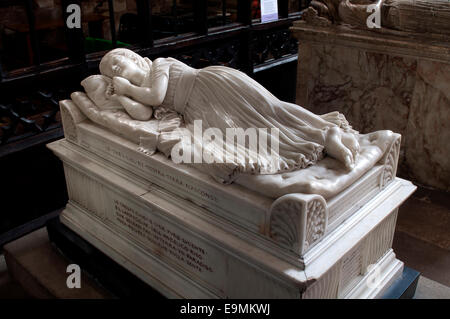 Penelope Boothby Memorial, St. Oswald Kirche, Ashbourne, Derbyshire, England, UK Stockfoto