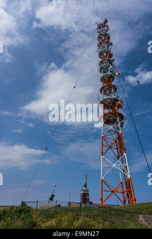 Funkturm Helgoland, Deutschland, in der Nordsee. Stockfoto