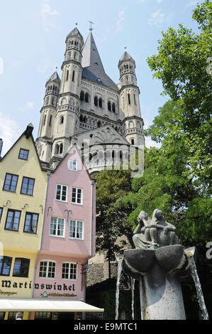 Groß St. Martin Kirche, Köln Stockfoto