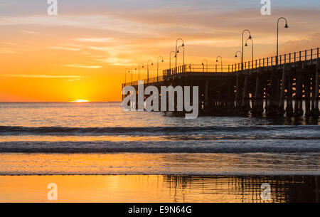 Strand von Coffs Harbour Australien Sonnenaufgang Stockfoto