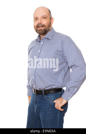 bärtige lächelnden Mann Stockfoto
