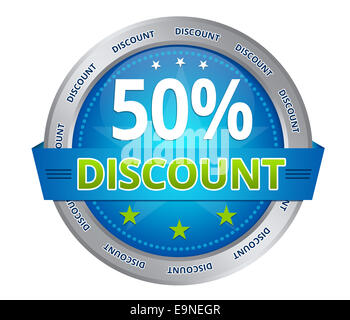 50 Prozent Rabatt Stockfoto