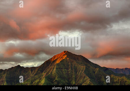 Panorama von Hanalei auf Insel Kauai Stockfoto