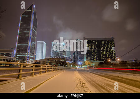 Skyline von Charlotte North Carolina im winter Stockfoto