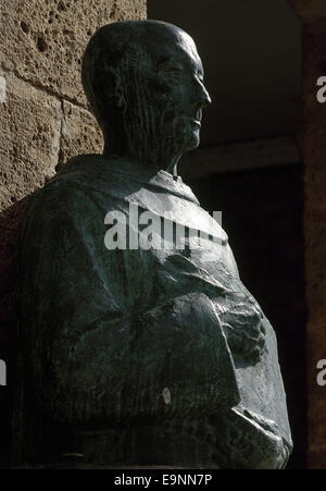 Gonzalo de Berceo (ca. 1197-vor 1264). Spanischer Dichter. Büste. BERCEO. La Rioja. Spanien. Stockfoto