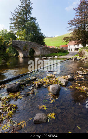 Exmoor Nationalpark - Badgworthy Wasser, Lorna Doone Farm im Dorf Malmsmead, Devon UK Stockfoto