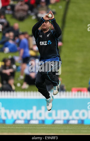 Hamilton, Neuseeland. 27. Oktober 2014. New Zealand Kapitän Brendon McCullum fielding während der ANZ ein Tag International Series, NZ V South Africa bei Seddon Park, Hamilton, Neuseeland © Action Plus Sport/Alamy Live News Stockfoto