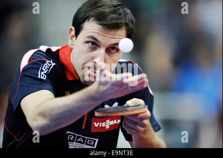 ISS Arena Düsseldorf 16.10.2014, Liebherr Tischtennis-Weltmeisterschaft, Timo Boll (GER) Stockfoto