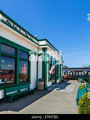 Skunk Train Endstation in Fort Bragg, Mendocino, Kalifornien, USA Stockfoto