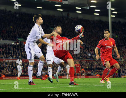 London, UK. 28. Oktober 2014. Liverpools Rickie Lambert in Aktion. Liga Cup vierten Runde - Liverpool Vs Swansea City - Anfield - England 28. Oktober 2014 - Bild David Klein/Sportimage. © Csm/Alamy Live-Nachrichten Stockfoto