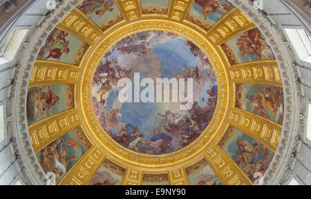 Fresko an der Decke der Kuppel in der Dome des Invalides, Paris. Stockfoto