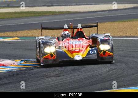 Le Mans, Frankreich. 24. Juni 2014. 24 Stunden Rennen von Le Mans Endurance. #34 Rennen Leistung (CHE) ORECA 03 JUDD MICHEL FREY (CHE) FRANCK MAILLEUX (FRA) JON LANCASTER (GBR) © Aktion Plus Sport/Alamy Live-Nachrichten Stockfoto