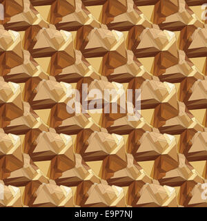 Gold, polygonale Musterdesign. Stockfoto