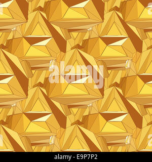 Gold, polygonale Musterdesign. Stockfoto
