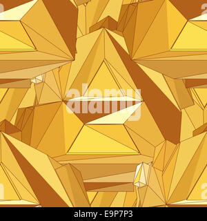 Gold, polygonale Musterdesign. Stockfoto