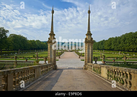 Barockgarten des Schlosses Weikersheim, Baden-Württemberg, Deutschland Stockfoto