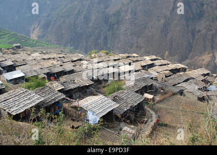 Gatlang Dorf Stockfoto