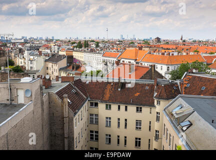 Blick über die Dächer von Berlin, Deutschland Stockfoto