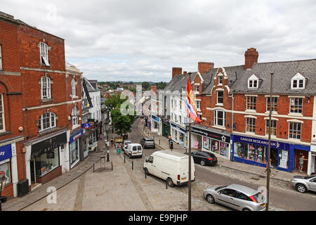 Blick entlang der Broad Street Ross auf Wye Herefordshire England UK Stockfoto