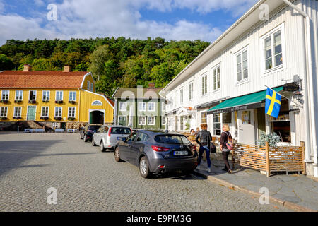 Der Ring in Kungälv Anfang September. Kungälv ist eine idyllische und historische Stadt nördlich von Göteborg. Stockfoto