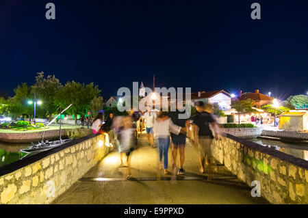 Nin, Stadt der kroatischen Könige, mit reicher Kultur und wunderschönen Sondierungen. Das Hotel liegt in der Nähe von Zadar an der Adriaküste. Stockfoto