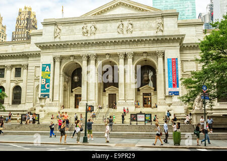 New York, NY, USA - 23. Juni 2014: The New York Public Library, befindet sich auf der 5th Avenue in der 42nd Street in New York City. Stockfoto