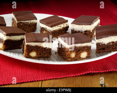 Double chocolate Mint brownies Stockfoto