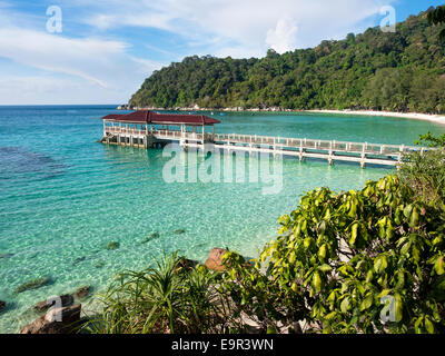 Pier auf Perhentian Besar Insel, Malaysia. Stockfoto