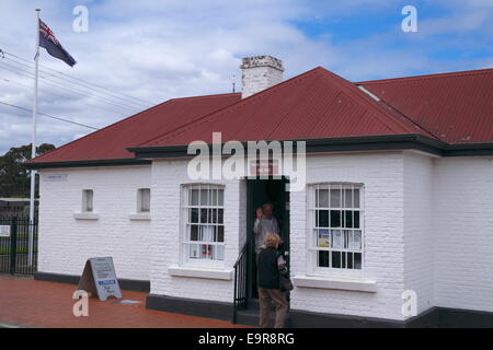 historische Uhr Hausbau in George Town Tasmanien, Australien Stockfoto