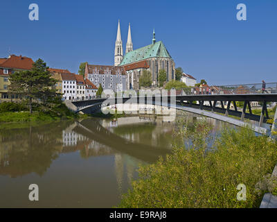 Altstadt mit Kirche St. Peter und Paul in Görlitz, Deutschland Stockfoto