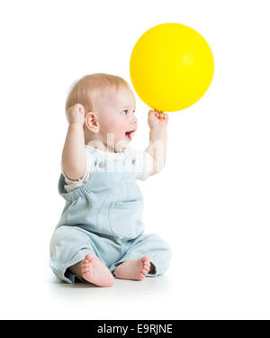 Fröhliches Kind mit Ballon in der hand Stockfoto