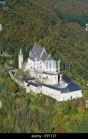 LUFTAUFNAHME. Schloss Vianden. Diekirch, Luxemburg. Stockfoto