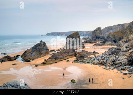 Carnewas und Bedruthan Steps, Cornwall, England, Vereinigtes Königreich Stockfoto