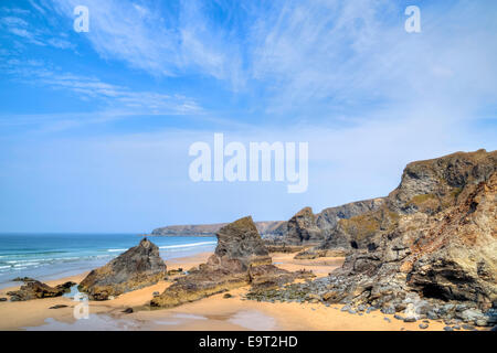 Carnewas und Bedruthan Steps, Cornwall, England, Vereinigtes Königreich Stockfoto