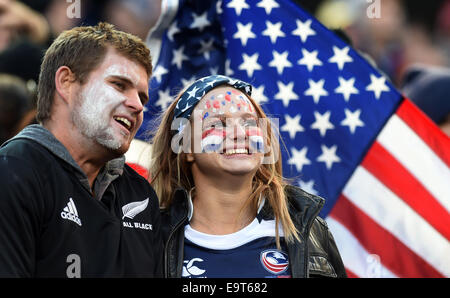 Chicago, Illinois, USA. 1. November 2014. Fans während der Rugby Union Testspiel zwischen der New Zealand All Blacks und USA Eagles im Soldier Field. Chicago, USA am Samstag, 1. November 2014. Bildnachweis: Aktion Plus Sport/Alamy Live-Nachrichten Stockfoto