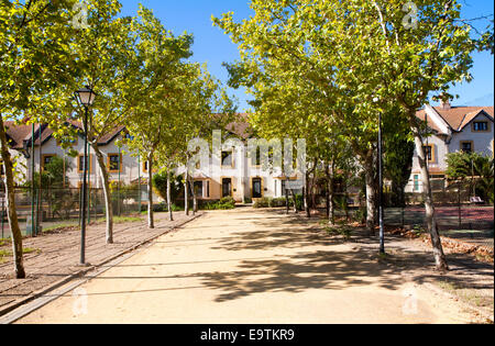 Wohnen im Barrio de Bella Vista, Rio Tinto Bergbaugebiet, Provinz Huelva, Spanien Stockfoto