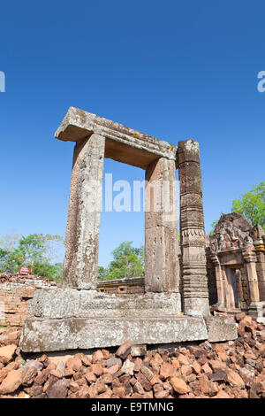 Die Ruinen von Prasat Hin Phanom Rung Tempel, Phanom Rung Geschichtspark, Thailand Stockfoto