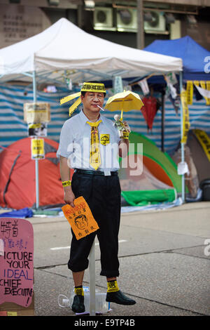 Pro-Demokratie-Student Camp. Hennessy Road, Causeway Bay, Hongkong. Stockfoto