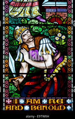 Ostfenster von Frederick Preedy, Detail, St. John the Baptist Church, Fladbury, Worcestershire, England, UK Stockfoto